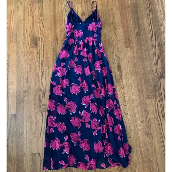 ModCloth Women's Navy and Pink Floral‎ Liza Luxe Dress XL Flattering Maxi Event - Picture 9 of 10